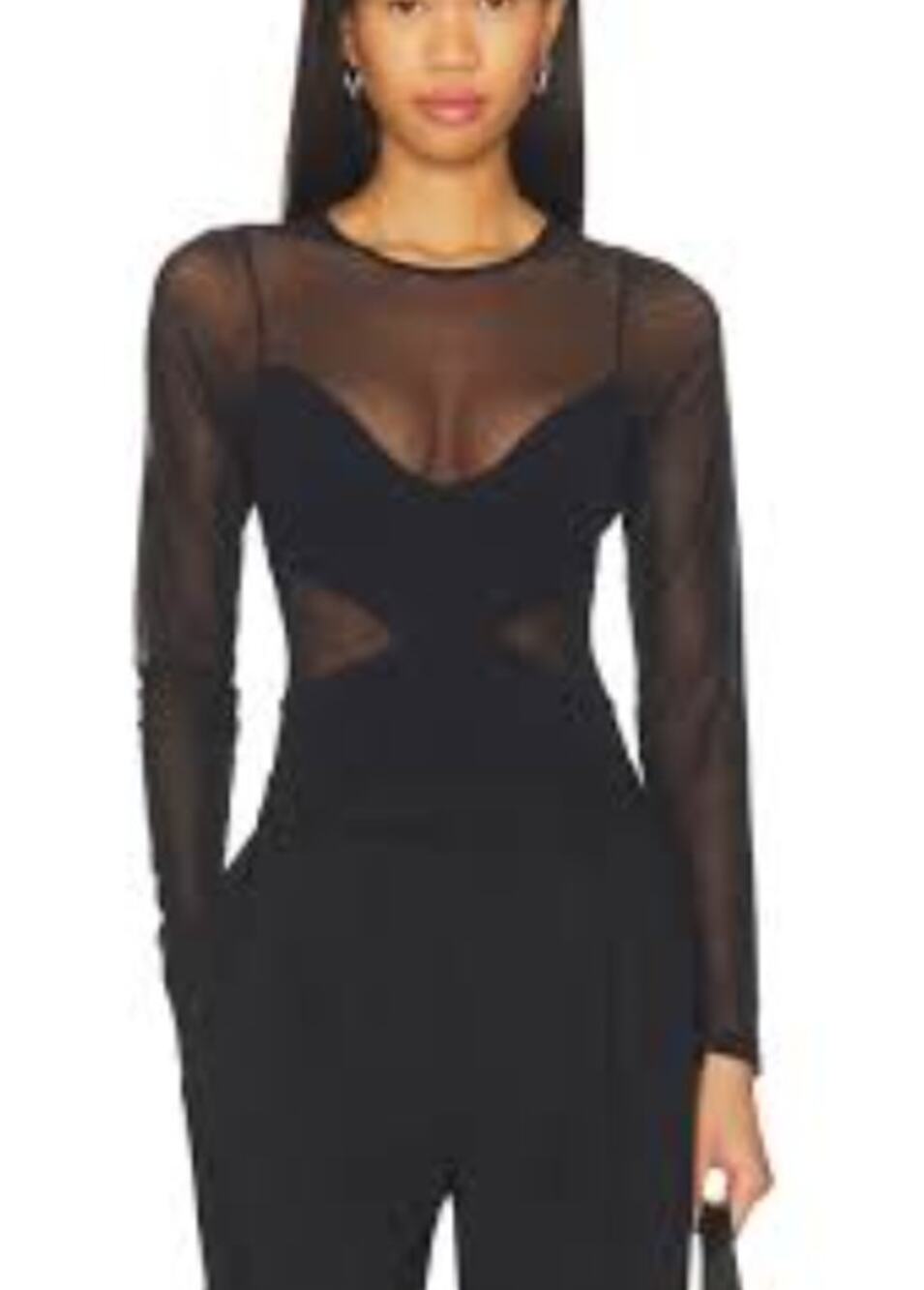 NEW NWT Free People Intimately All An Illusion Bodysuit XS/SM Black MSRP $58